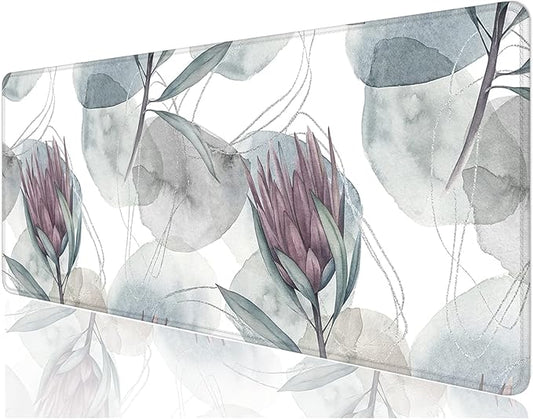 Desk Mat, 32" x 12" XXL Extended Large Gaming Mouse Pad, Desktop Decor Desk Pad, Cute Men Women Office Supplies and Accessories, XL Mouse Mat for Laptop & Keyboard, Purple Epiphyllums