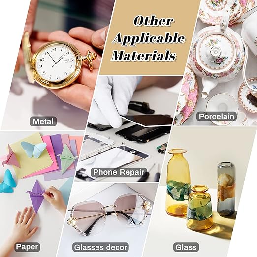 B7000 Glue Clear Adhesive, Jewelry Bead B-7000 Glue Semi Fluid Adhesive Glue High Viscosity with Precise Tips for Rhinestones Fabric, Glass, Jewelry Making, DIY Art Crafts, Leather, Toys (2x25ML)