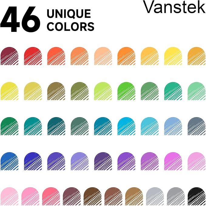 Vanstek 46 Pack Journal Planner Colored Pens, Fineliner Pens for Journaling, Writing Coloring Drawing, Note Taking, Calendar, Planner, Art Office School Gift Supplies