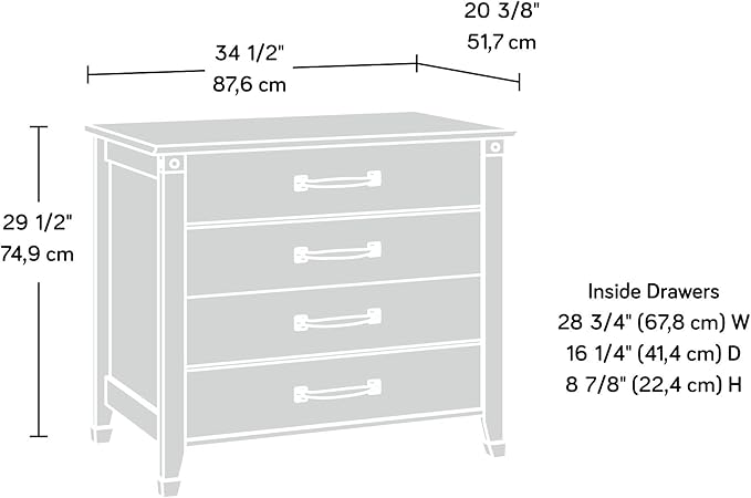 Sauder Carson Forge 2 Drawer Lateral File Cabinet, Rustic Vintage Style Filing Drawers, in Washington Cherry