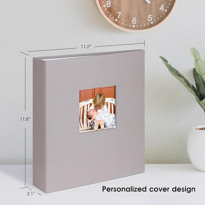 8.5x11 Inch Large 3 Ring DIY Scrapbook Photo Album with 30 Plastic Sleeves 60 Pages Blank Scrapbooks, 8.5 x 11 Scrap Book Albums for Baby Travel Wedding Graduation kids (Light Gray)