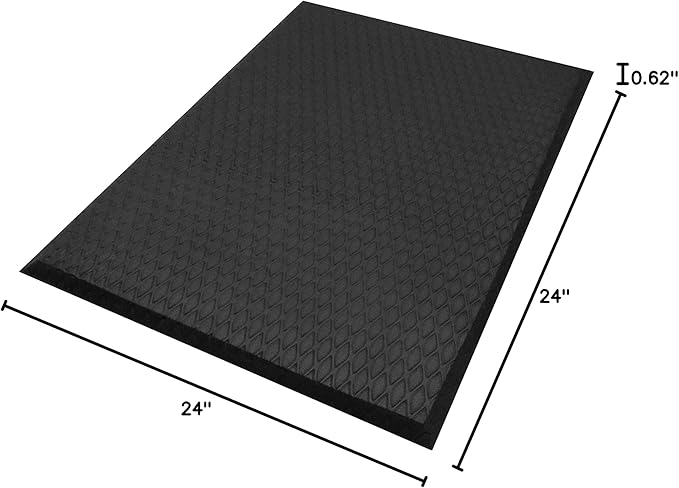 Hudson Exchange (2'x10') MaxCush Anti-Fatigue Comfort Industrial Ergonomic Mat Black