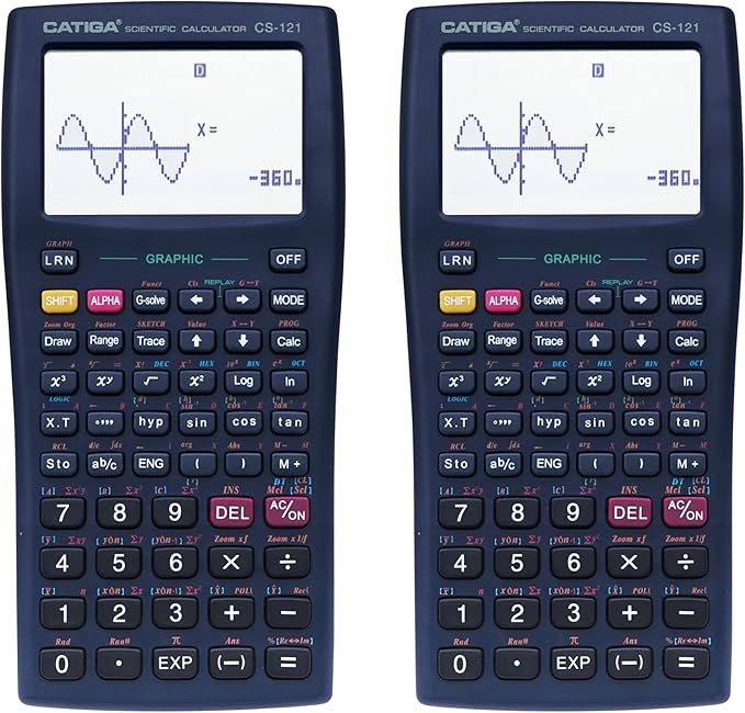 CATIGA Scientific Calculator with Graphic Functions, Multiple Modes with Intuitive Interface, Perfect for Beginner and Advanced Courses, High School or College, 2 Pack, CS-121