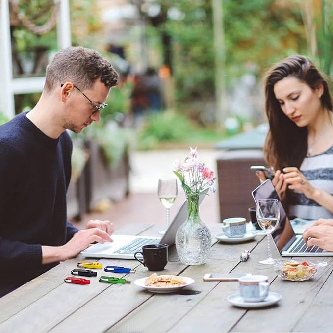 16GB USB Flash Drives, USB Stick, Thumb Drive Rotated Design, Memory Stick with LED Light for External Storage and Backup Data, Jump Drive, 3 Pack 16GB (3 Colors: Black Red Blue)