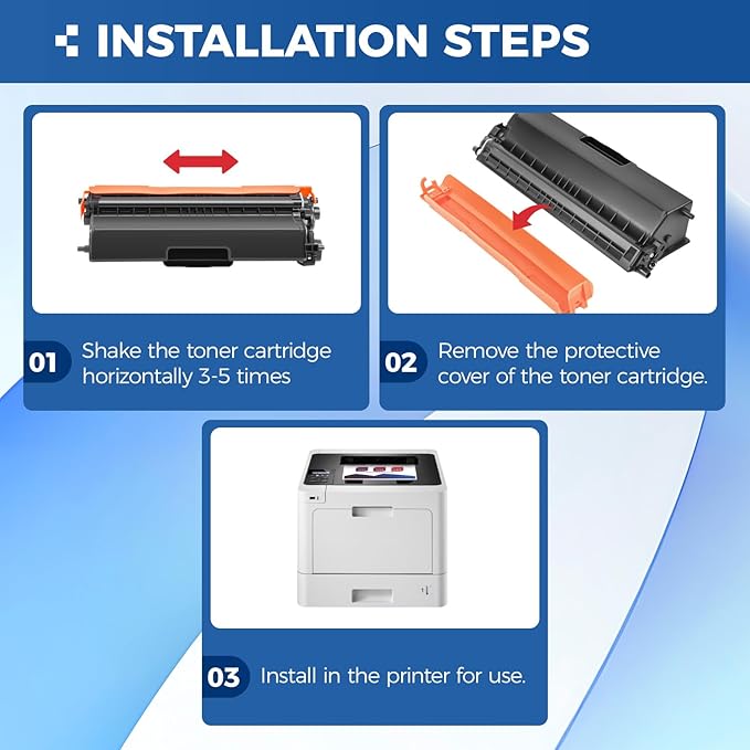 TN433 Toner Cartridge 4-Pack Replacement Compatible for Brother TN-433 TN431 TN436 MFC-L8900CDW MFC-L8690CDW HL-L8360CDW HL-L8260CDW MFC-L8610CDW MFC-L8905CDW MFC-L9570CDW HL-L8360CDWT Printer Set Ink