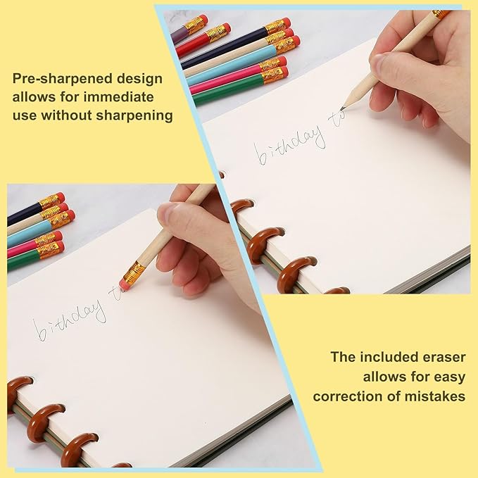 MECCANIXITY Golf Pencils with Erasers, 4" HB Mini Half Pencils Pre Sharpened Small Pens for Wedding Bridal Shower Game Office Writing Drawing(Green, Pack of 20)