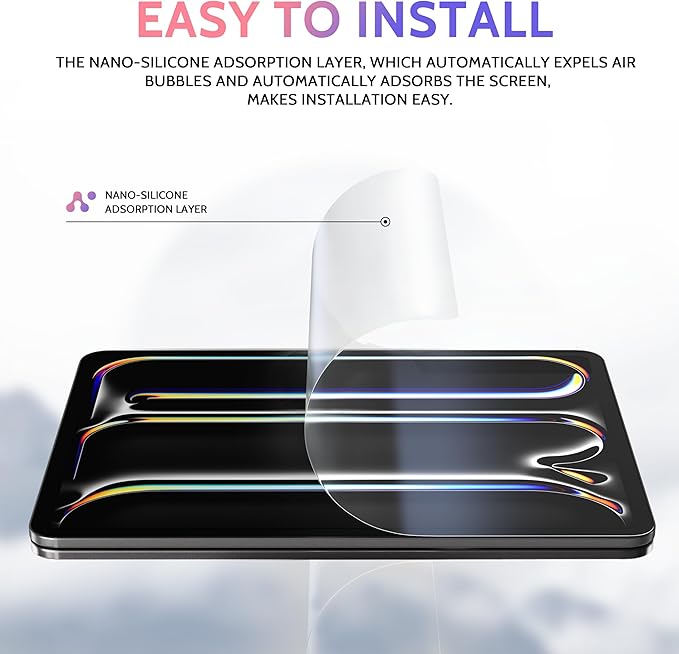 2 Pack Like Paper Screen Protector for iPad Air 13 Inch 2024/2025 (M2/M3, 6th/7th Gen), Matte Anti Glare PET Film/Blue Light Filter Eye Protection Cover/Drawing & Writing Feel Like on Paper