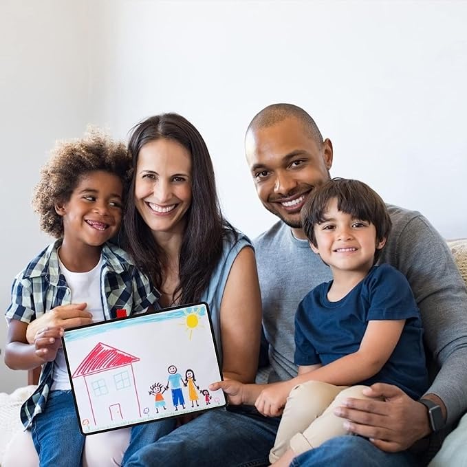 Desktop Dry Erase Board,12" X 9" Small White Board,Portable whiteboard with Stand, Marker and Eraser Wipe, A4 Notebook White Board Easel for Kids Drawing on Desk, for Students Shool (Black) (Black)