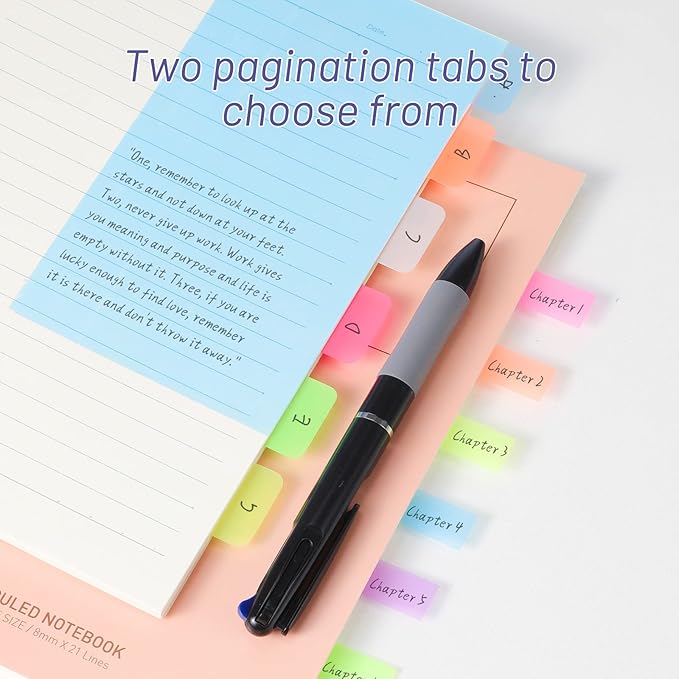 Hommie Updated Transparent Sticky Note Pads with Color Ballpoint Pen, Clear Sticky Tabs Translucent Page Flags Book Markers Stickers, Waterproof Self-Adhesive Pad, Bible Study Office School Supplies