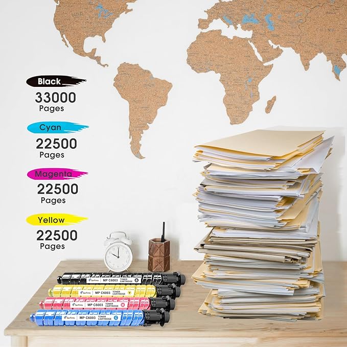 MP C6003 C4503 Toner Cartridge Compatible for Ricoh 841849 841850 841851 841852 MP C6003 MP C4503 MP C5503 MP C4504 MP C4504ex MP C6004 MP C6004ex Printer (4-Pack, BCMY)