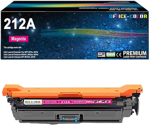 212A Magenta Toner Cartridge Replacement for HP 212A W2123A for HP Color Laserjet Enterprise M554, M555 Series, Color Laserjet Enterprise MFP M578 Series