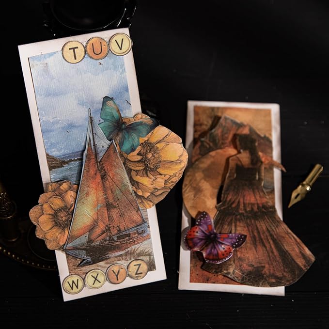 Retro Scrapbook Paper Set, 180 PCS Vintage Ephemera Pack for Junk Journaling, Scrapbooking, Crafting, DIY Projects, Diaries, and Art Supplies