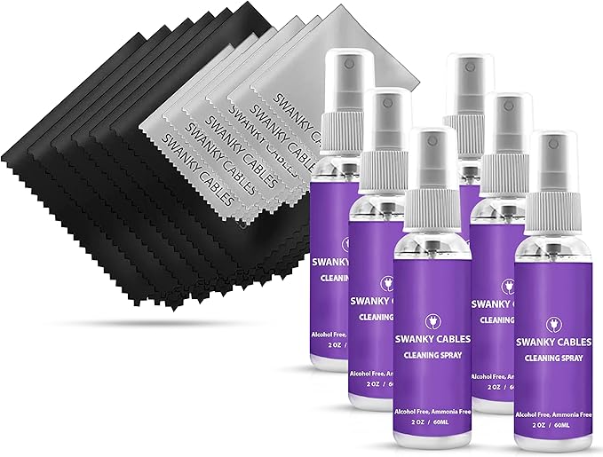 Swanky Computer Screen Cleaner Kit: Set of Electronic Cleaner Spray Microfiber Cleaning Cloth for Tv Cleaner - Ipad Screen Cleaner - iPhone Cleaner - Monitor Cleaner - Laptop Cleaner (2 Oz, 6-Pack)