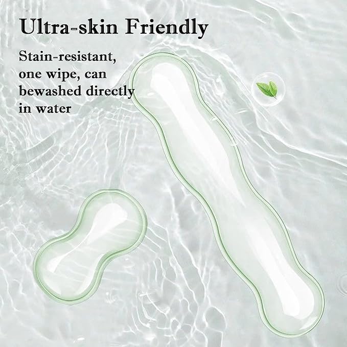 Wrist Rest for Keyboard and Mouse, Ergonomic Gel Keyboard Wrist Rest for Effortless Typing & Pain Relief, Cool Silicone Gel Wrist Support Pad for Gaming, Computers, Laptops, Office