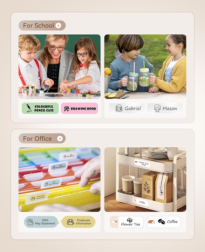 NIIMBOT Label Maker Machine Bluetooth Label Printer for School Home Office Organization, Wireless Mini Labeler D110 Upgraded Version, Label Machine with Label, White