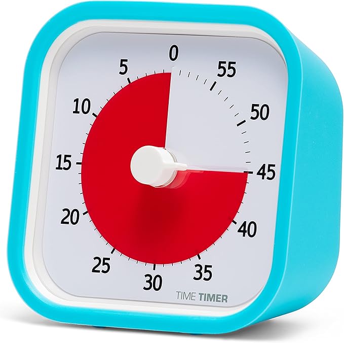 TIME TIMER 60 Minute MOD Education Edition ⁠— Visual Timer with Desktop Software for Kids Classroom Learning, Teachers Desk Clock, Study Tool and Office Meetings with Silent Operation (Sky Blue)