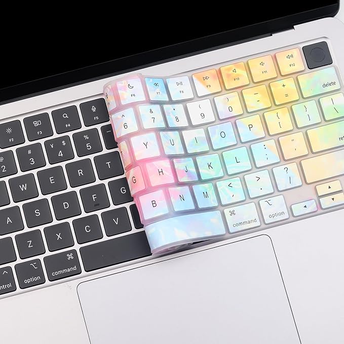2 Pack Colorful Keyboard Cover for 2025-2023 MacBook Air 13" 15" M4 M3 M2, 2025-2021 MacBook Pro 14" 16" M5 M4 M3 M2 M1 Pro/Max, Keyboard Skin for 14.2" 16.2" MacBook Pro /13.6" 15.3" MacBook Air, US
