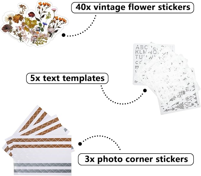 Vienrose 8x8 Inch Scrapbook DIY Small Hardcover Kraft White Pages Scrapbook Photo Album Linen Cover Scrap Book Photo Albums Scrapbooking Supplies Kit for Couple Family Wedding Travel