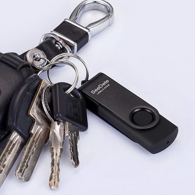 64GB USB Flash Drives, USB Stick, Thumb Drive Rotated Design, Memory Stick with LED Light for External Storage and Backup Data, Jump Drive, 3 Pack 64GB (3 Colors: Black Red Blue)