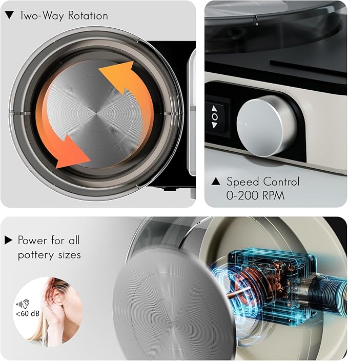 Pottery Wheel for Kids Adults and Beginners - Complete Pottery Set for Teen with 6" Turntable, 2.2lb Clay, Art Supplies Sculpting Tools, Christmas Craft Gifts for Teens Adults (Grey)