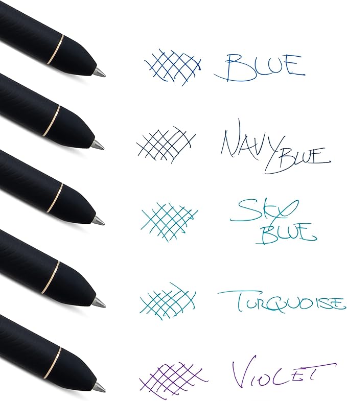 Pentel EnerGel Kuro Shades of the Ocean, Retractable Liquid Gel Pen, Assorted Ink Colors, Pack of 5 (BL437OCNPF5)