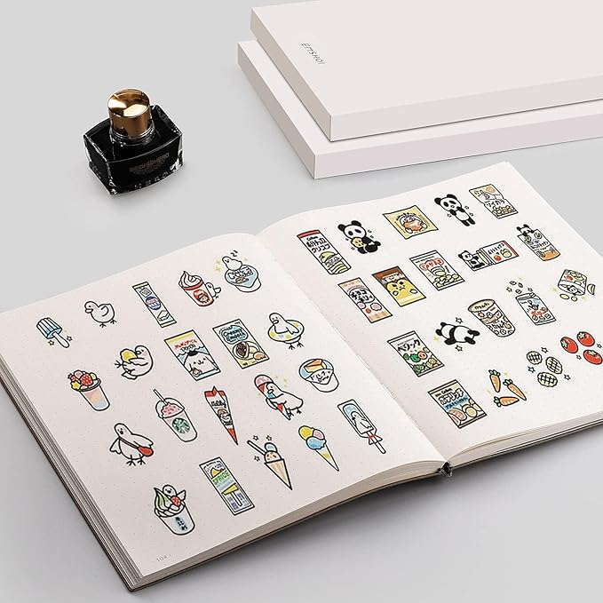 EMSHOI Dotted Journal Bullet Notebook, B5 Large Softcover Leather Journal, 192 Numbered Pages 100gsm Thick Dot Grid Notebook for Drawing Women Men Work School Supplies, 7.48"x10.15"-Green