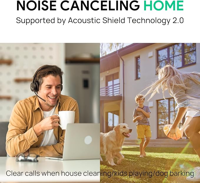 Yealink BH70 Dual Wireless Headset with Mic for Work, Bluetooth Headphone with Teams Certification, up to 35h Talk Time, 147g All-Day Wearing Comfort, Perfect for Open Office Home Hybrid Work