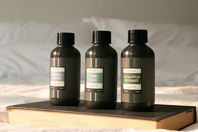 Aronica Reed Diffuser Refill 120ml_Eucalyptus & Bergamot Scent, Home Fragrance Replacement Scent Oil, Non-Toxin Natural Fragrance for Oriental Incense Sticks