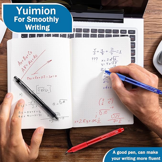 8 Pcs Retractable Gel Pens Fine Point (0.5mm) Rollerball Pens for Smooth Writing (Black&Red&Blue Ink) for Women Men Journaling School and Office Supplies Use…