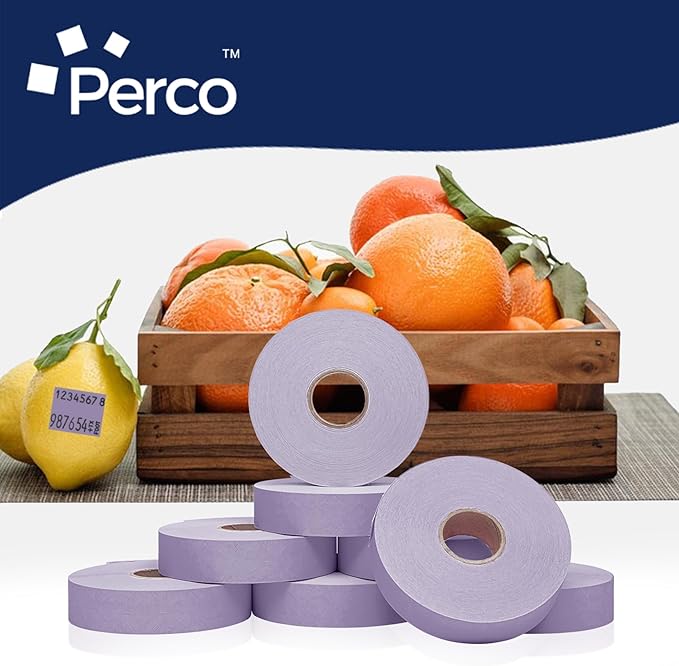 Perco Lavender Pricing Labels for Monarch 1136 Price Gun - 3 Sleeves, 24 Rolls Value Pack - 42,000 Price Marking Labels - with Ink Rolls Included