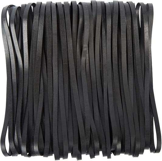 AMUU Rubber Bands Large Black 50 Pack 8inches Rubbers Bands for Trash Cans Elastic Rubber Bands for Office Supplies Folders Cat Litter Box