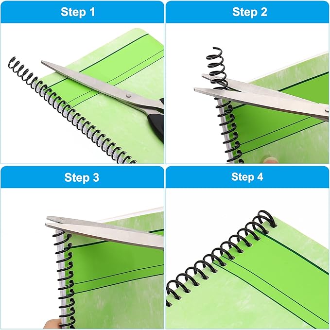 PATIKIL 20mm(3/4") Plastic Spiral Binding Coils, 20 Pcs Binding Spirals 170 Sheet Capacity 4:1 Pitch Binding Spirals for Binding Paper Sheets, Black