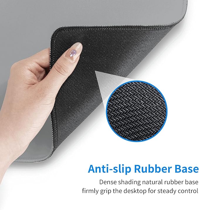 Grey XL Extended Large Gaming Mouse Pad 31.5"x11.8" Non-Slip Rubber with Stitched Edges, Extra Long Desk Mat Computer Laptop Writing Mat for Desktop Office Home