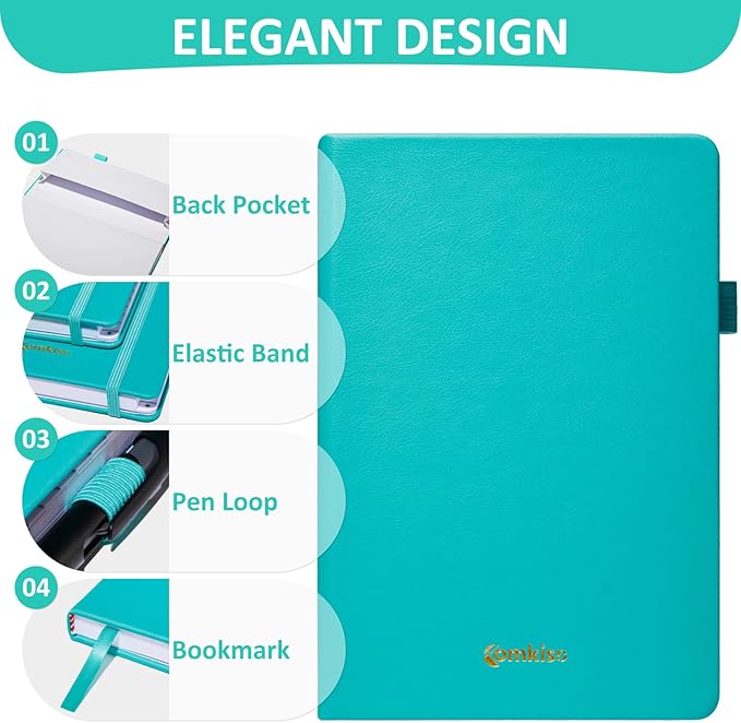 Address Book with Individual Alphabetical Tabs Laminated, Large Print Address Book with 468 Wide Lining Entry Spaces, Change of Address Labels, Hardcover Address Book 5.7 x 8.5" - Aquamarine