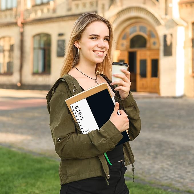 Lined Notebook Spiral Notebook 8.5" x 5.7"-4 Pack A5 Lined Notebook 7mm College Ruled Hardcover Notebook 120 Pages 100 GSM Thick Paper Notebook Hardcover Journal for School, Office,Study and Notes