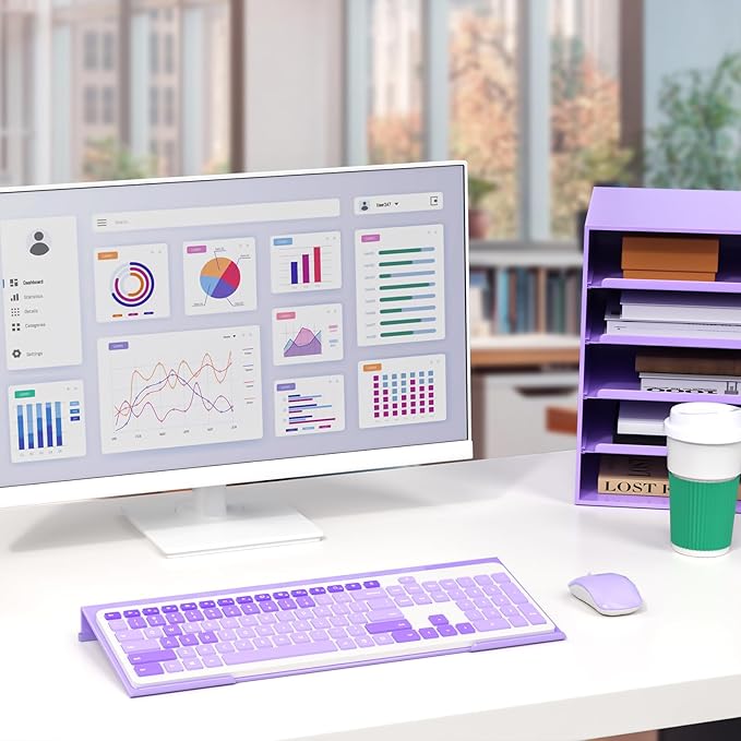 Ergonomic Computer Keyboard Stand - 17 Inch Purple Acrylic Keyboard Riser for Desk Tilted Keyboard Holder Tray with Non-Slip Strip for Home Office Easy Typing & Working