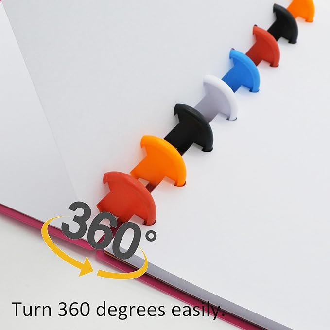 100pcs Discbound Notebook Discs DIY Planner Accessories fits for Tul,Levenger,Arc,Happy Planner,Talia(Solid Mixed,0.94inch/24mm)