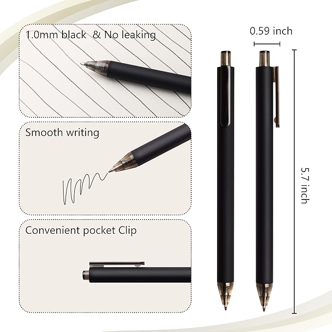 CRYLLIS Pens Bulk, 50Pack Black Pens,Black Ink Ballpoint Pens for Smooth Writing,No Smear,Office Supplies,Back to School Gifts,School Teacher,1.0mm