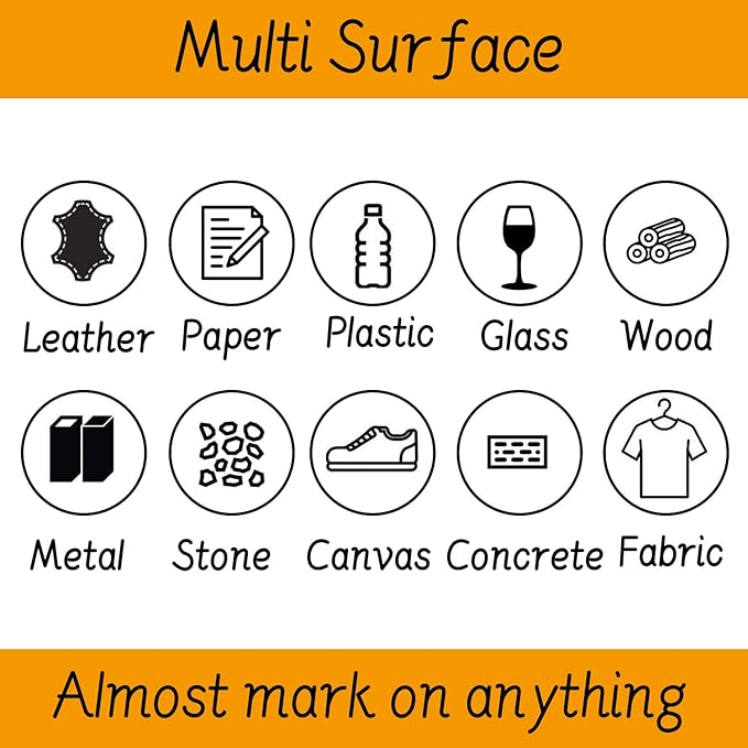 TFIVE Paint Markers Pens Set, 8 Color Oil-Based Permanent Paint Marker, Medium Tip, Quick Dry and Waterproof Pen for Rock Painting, Ceramic, Wood, Fabric, Plastic, Canvas, Glass, Mugs