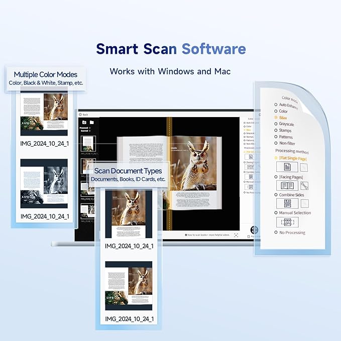 CZUR Shine Ultra Smart Portable Document Scanner, Thin Book Scanner with OCR, USB Document Camera for Desktop/Laptop, Capture Size A3, Compatible with Windows & Mac OS (Not for Android & iOS)