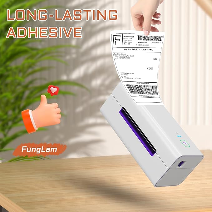 FungLam 4 Rolls 4XL Labels 4" x 6" Direct Thermal Printer Labels, Shipping Labels Compatible with LabelWriter 4XL 1744907 Thermal Postage Label Paper, 220 Labels/Roll