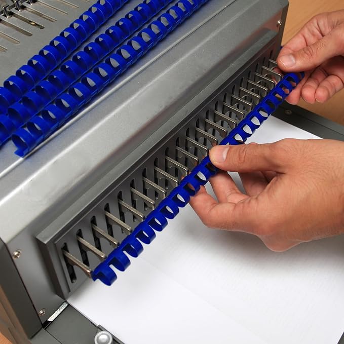 PATIKIL 25mm (1") Plastic Binding Combs, 10 Pcs 21 Rings Comb Binding Spines 225 Sheet Capacity Letter Size for Binding Paper Sheets Notebook Calendar Picture Album, Blue