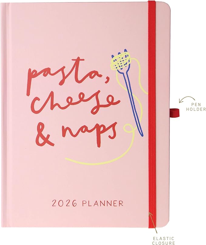 July 2025 – Dec. 2026 Planner by Graphique, Weekly and Monthly Planner, 18 Months Calendar, Hardcover, Pasta, 6” x 8”