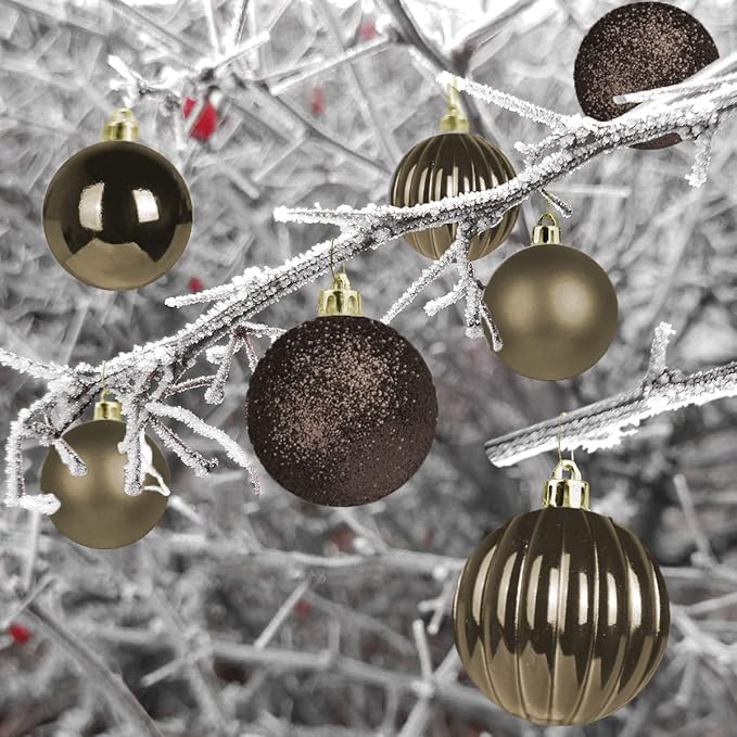 Vintage Copper 3.2" Large Christmas Balls - Christmas Tree Decoration Ornaments Shatterproof Hanging Balls for Birthday Halloween Holiday Wedding Decorations Set of 10pcs