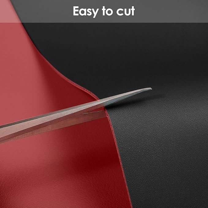 Leather Desk Mat,1.8mm Thick,15.75x23.6 Inch Desk Cover,Nightstand Cover,Night Stand Cover for Top,Night Stand Cover,Side Table Cover,Night Stand Mat(Black+Wine Red,15.75x23.6)