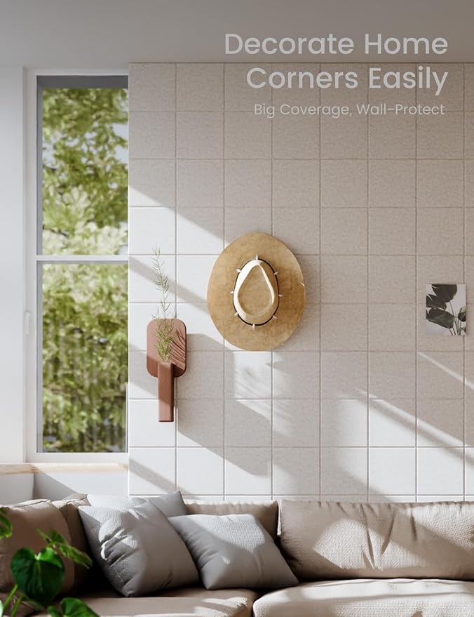 Large Felt Bulletin Board 36" x 24"Cork Board Alternative-6 Pack with 40 Safe Removable Adhesive Tabs, Cork Boards for Walls Cork Board for Home Office Classroom Pin Board-Oatmeal