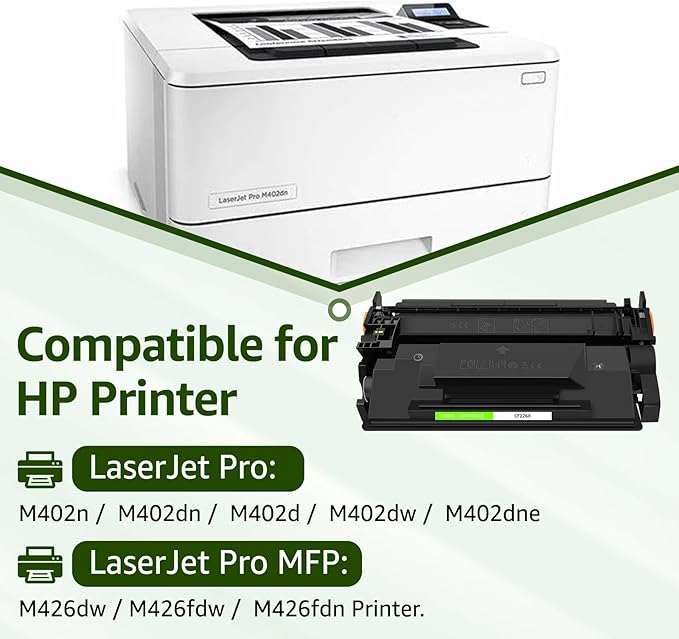 greencycle Compatible Toner Cartridge Replacement for HP 26X CF226X 26A CF226A for Laserjet Pro M402n M402dn M402dw M402dne MFP M426fdw MFP M426fdn Printer (Black, 1-Pack)