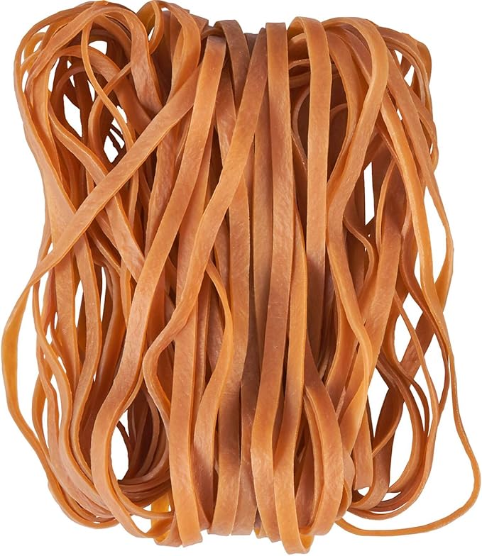 AMUU Rubber Bands 50 Pieces Trash Cans Elastic Rubber Band for Office Supplies File Folders Cat Litter Box Size 8 inches Rubbers Bands Large (Yellow)