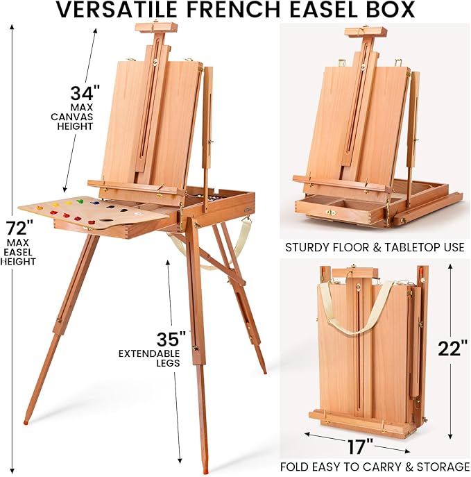188Pcs All-in-One Art Painting Kit with French Easel, 96 Acrylic, Watercolor & Oil Paint Set, Complete Art Supplies Painting Set for Adults, Artists, Beginners