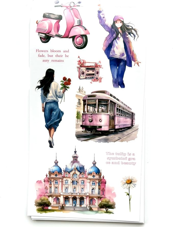 Aesthetic Journaling Sticker Books for Adults - Pre-Cut Scrapbook Stickers Vintage 20 Sheets Junk Journal Supplies Watercolor Scrapbooking Stickers Planner Cottagecore Decorative DIY Arts Craft Making